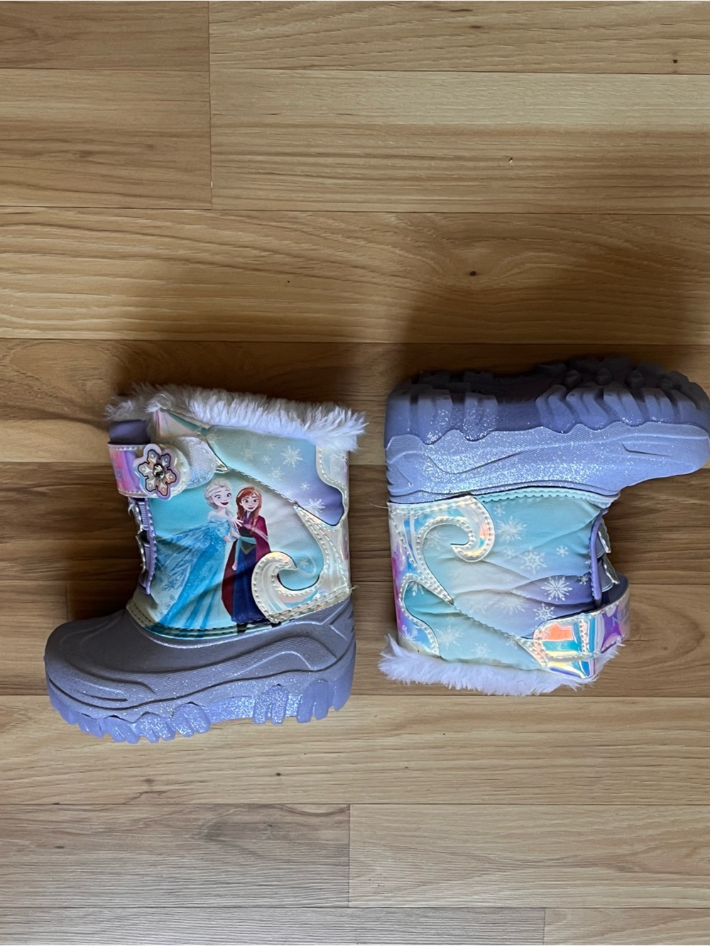 Girls' Sparkle Purple Winter Boots with Frozen Character